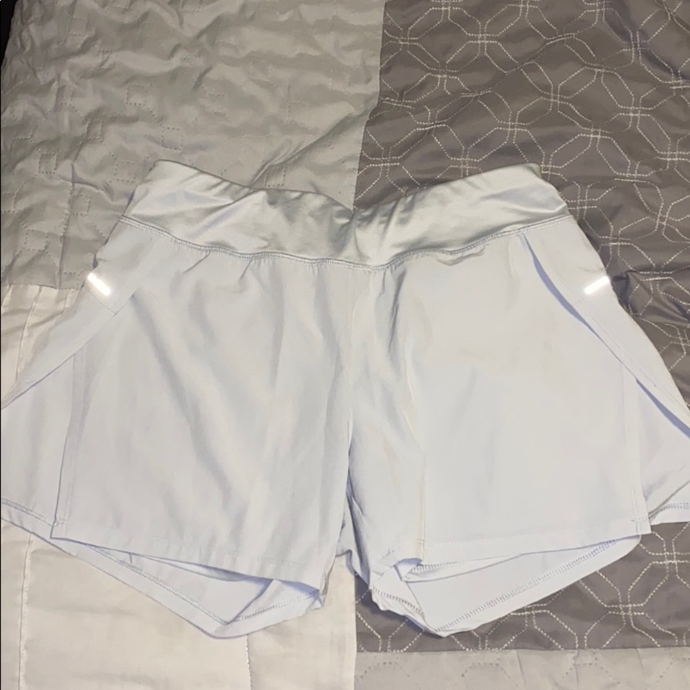 Grey workout shorts with spandex